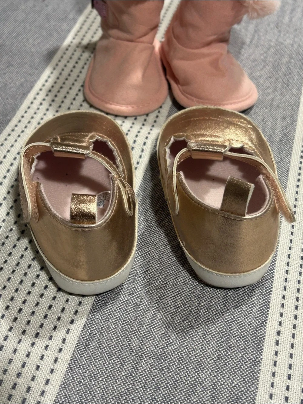 Assorted Bundle of Baby Pink and Gold Kids Shoes - 4-Pair Set